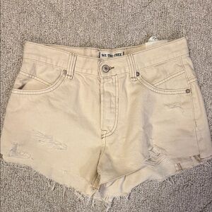 We The Free Cream Jean Shorts